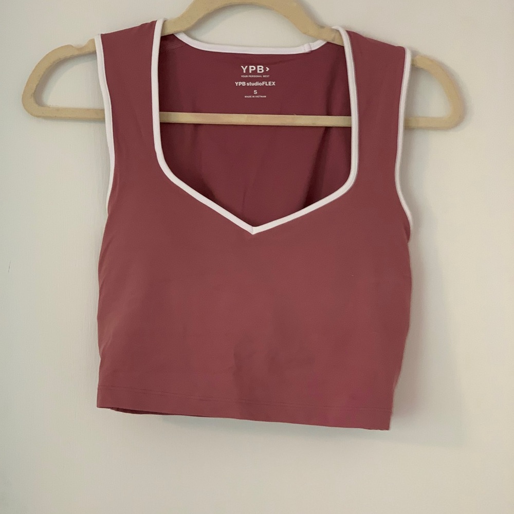 NWT Abercrombie & Fitch Mauve Sleeveless Crop Athletic Top